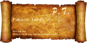 Pabics Taráz névjegykártya